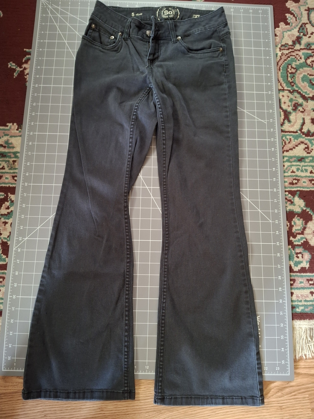 CFD034 – SO Jeans Black Flare Leg Denim Jeans